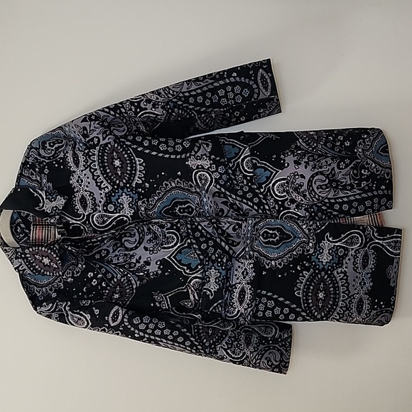 BURBERRY PRORSUM purple paisley bandana print double breasted trench coat Sz 10 - Picture 8 of 16